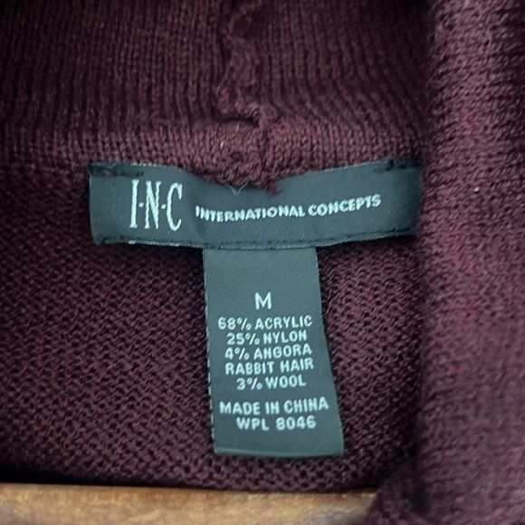 I.N.C International Concepts Cowl Neck Short Sleeve Angora Wool Blend Sweater - Picture 3 of 3